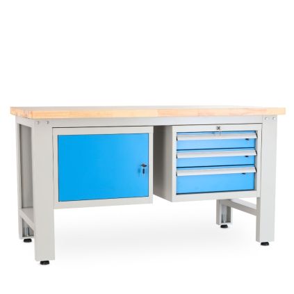 Dílenský stůl Solid OAK-13, 150 cm, 2 závěsné boxy, dub