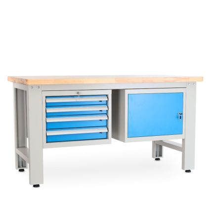 Dílenský stůl Solid OAK-41, 150 cm, 2 závěsné boxy, dub