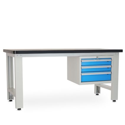 Dílenský stůl Solid MDF-03, 180 cm, závěsný box, černá