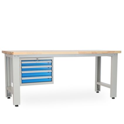 Dílenský stůl Solid OAK-40, 210 cm, závěsný box, dub