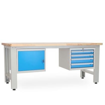 Dílenský stůl Solid OAK-14, 210 cm, 2 závěsné boxy, dub