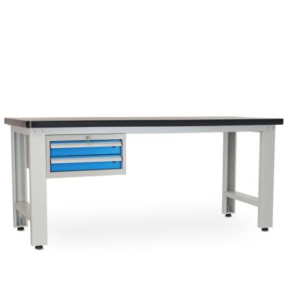 Dílenský stůl Solid MDF-20, 210 cm, závěsný box, černá