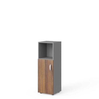 Střední skříň Manager 39,9 x 42,2 x 119,5 cm, levá, ořech warmia / šedá