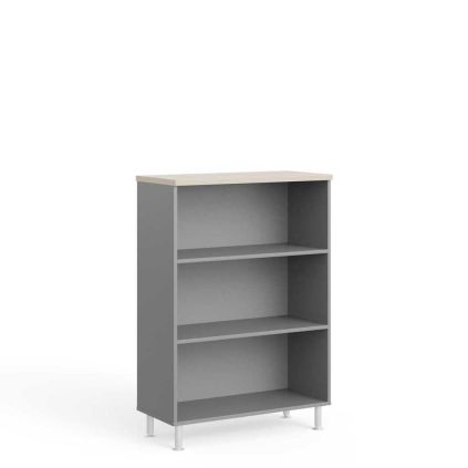 Střední skříň Manager LUX 90 x 43 x 129,2 cm, akát světlý / šedá