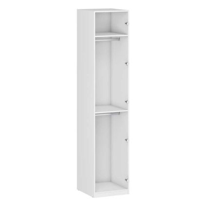 Korpus skříně Unity - 50 cm, 1 police + 2 věšáky, bílá