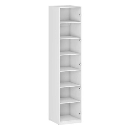 Korpus skříně Unity - 50 cm, 7 polic, bílá