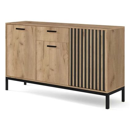 Komoda Grata I, dub kraft / černá