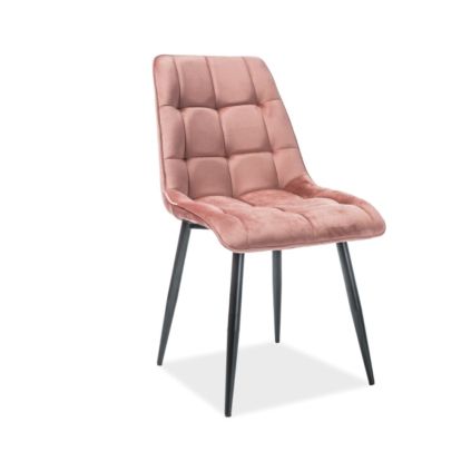Jídelní židle Chic Velvet, růžová / černá (rozbaleno)