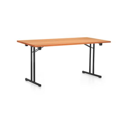 Skládací stůl 160 x 80 cm, černá podnož, buk