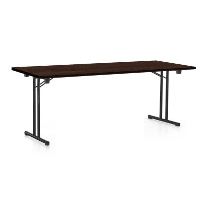 Skládací stůl 200 x 80 cm, černá podnož, wenge