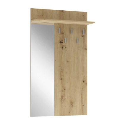 Věšákový panel Lima se zrcadlem, dub artisan