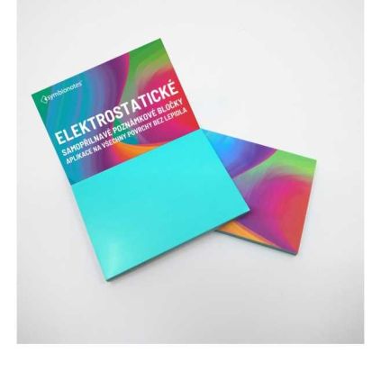 Elektrostatický poznámkový bloček Symbionotes 19 x 10 cm - 100 listů, tyrkysová