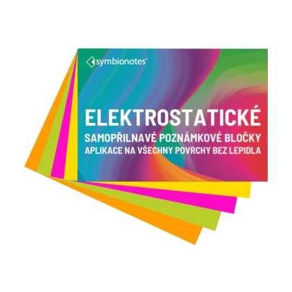 Elektrostatický poznámkový bloček Symbionotes 7 x 10 cm - 100 listů, mix 4 barev