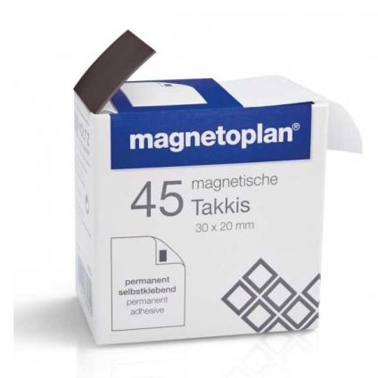 Samolepící magnety Magnetoplan Takkis 30 x 20 mm - 45 ks, černá