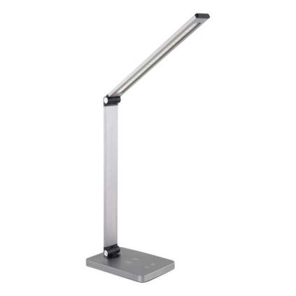 Stolní lampa Platinet 10 W, bezdrátové nabíjení + USB, stříbrná