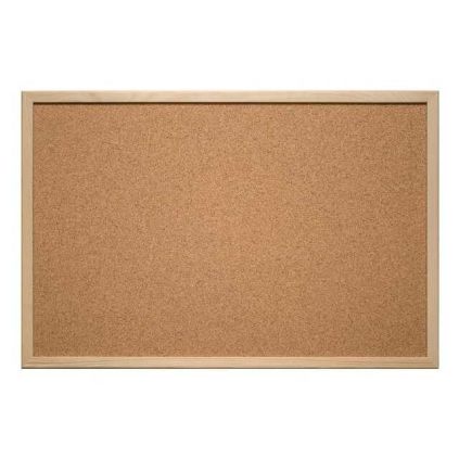 Korková tabule Eurosupplies 90 x 60 cm, hnědá