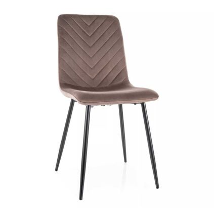Jídelní židle Freville Velvet, hnědá