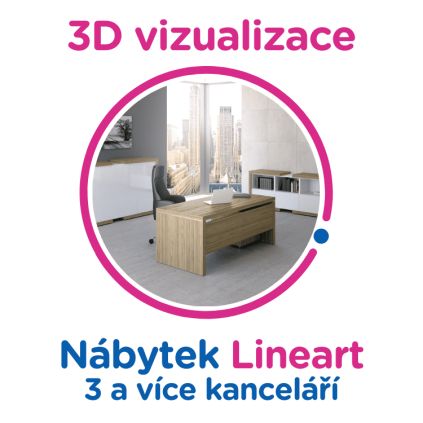 3D vizualizace Lineart: 3 a více kanceláří, 12 a více prac. míst