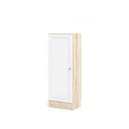 Skříň Bask 40,6 x 28,3 x 107,2 cm, dveře dřevo, dub sonoma / bílá