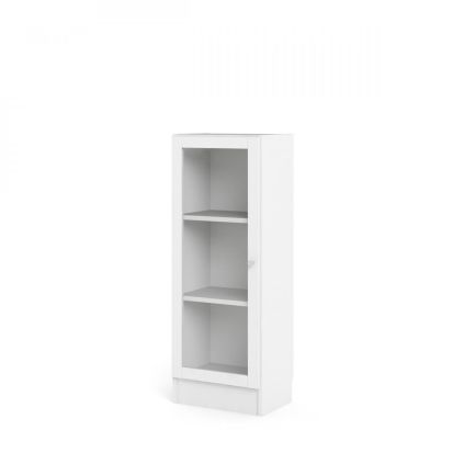 Skříň Bask 40,6 x 28,3 x 107,2 cm, dveře sklo, bílá