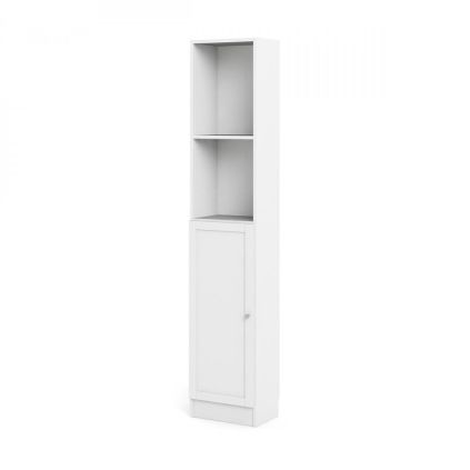 Skříň Bask 40,6 x 28,3 x 203,2 cm, dveře dřevo, bílá