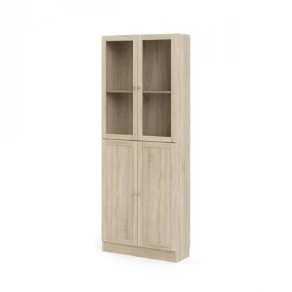 Skříň Bask 79 x 28,3 x 203,2 cm, dveře kombi, dub sonoma