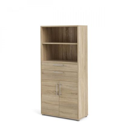 Skříň Modulo 89 x 40 x 186 cm, dveře + zásuvky, dub sonoma