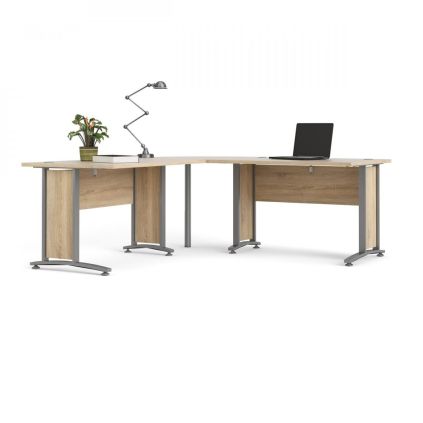 Rohové pracovní místo Modulo 200 x 200 cm, dub sonoma / šedá