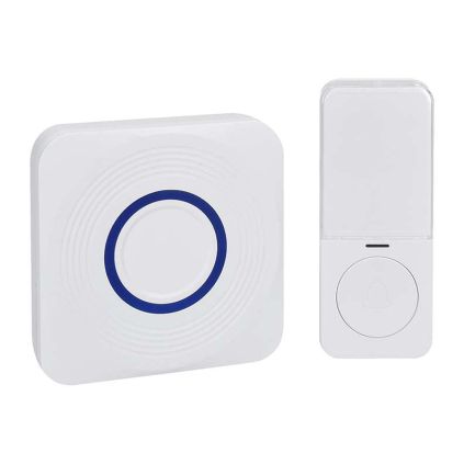 Bezdrátový zvonek bateriový / USB 1L73, 200m, learning code, bílá