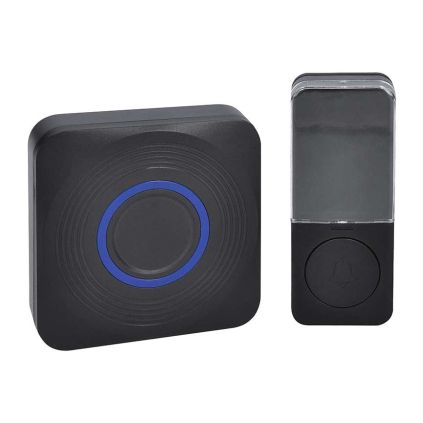 Bezdrátový zvonek bateriový / USB 1L73, 200m, learning code, černá