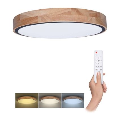 LED stropní světlo s dálkovým ovládáním Iron Oak nastavitelné - průměr 40 cm, hnědá