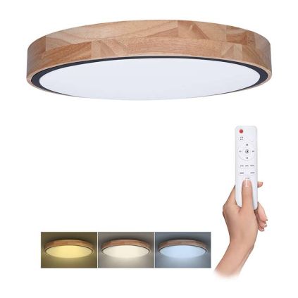 LED stropní světlo s dálkovým ovládáním Iron Oak nastavitelné - průměr 51 cm, hnědá
