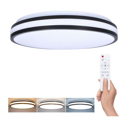 LED stropní světlo s dálkovým ovládáním Laskos nastavitelné - průměr 39 cm, černá