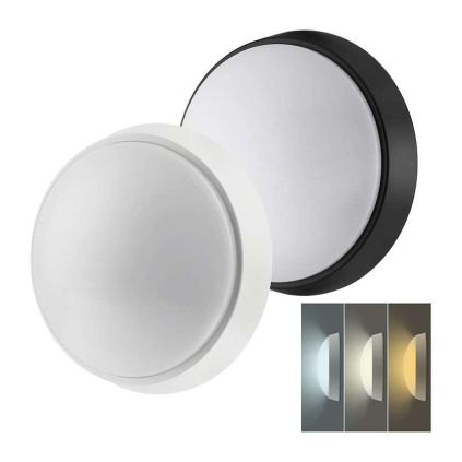 LED venkovní světlo WO779 nastavitelné - kruh 22 cm, 2 kryty, černá / bílá