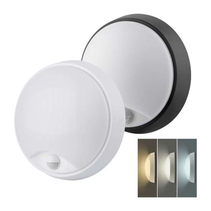 LED venkovní světlo WO780-1 se senzorem - kruh 22 cm, 2 kryty, černá / bílá