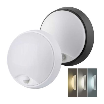 LED venkovní světlo WO780-2 se senzorem - kruh 22 cm, 2 kryty, černá / bílá