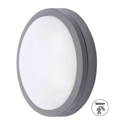 LED venkovní světlo WO781 Siena se senzorem - kruh 23 cm, šedá