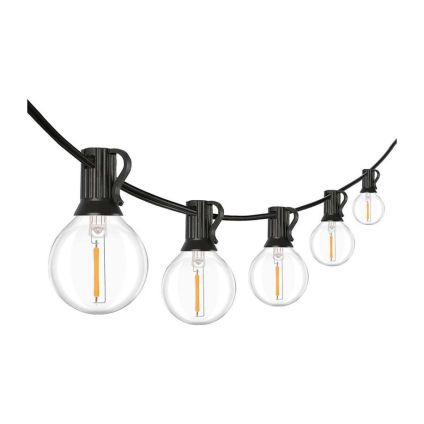 LED venkovní světelný řetěz WO794-2, 5 + 3 m, černá