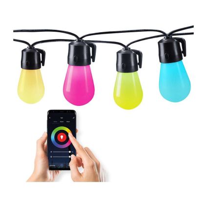 LED venkovní RGB světelný řetěz WO795, 14 + 6 m, vícebarevná