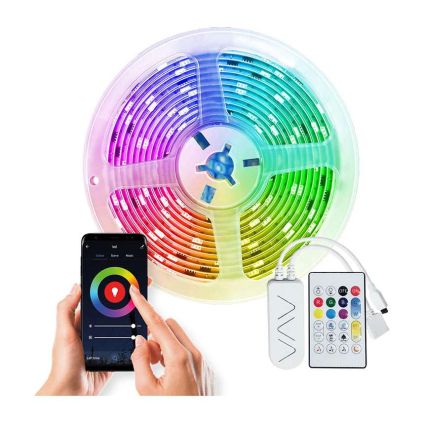 LED světelný pás WM57 RGB s dálkovým ovládáním a WiFi, 5 m, vícebarevná