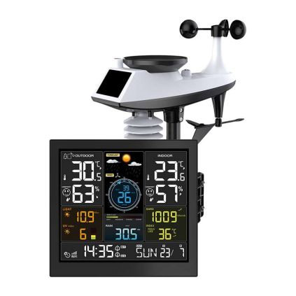 Profesionální meteostanice TE93 WiFi, černá
