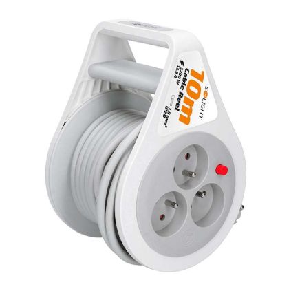 Prodlužovací kabel na bubnu 3Z - 10m, 3x1,5, šedá