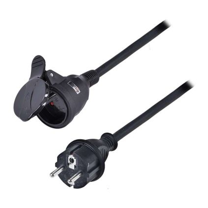 Prodlužovací kabel spojka 1Z gumová - 30m, 3x1,5, černá