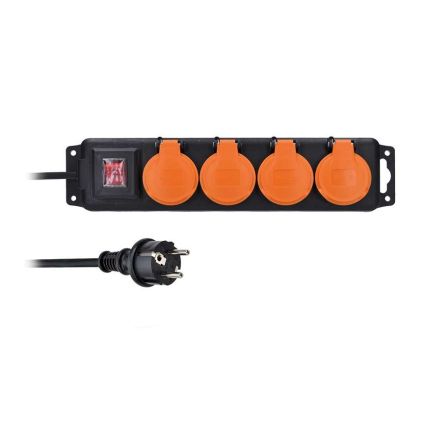 Prodlužovací kabel 4Z pro venkovní využití - 5m, 3x1,5, černá