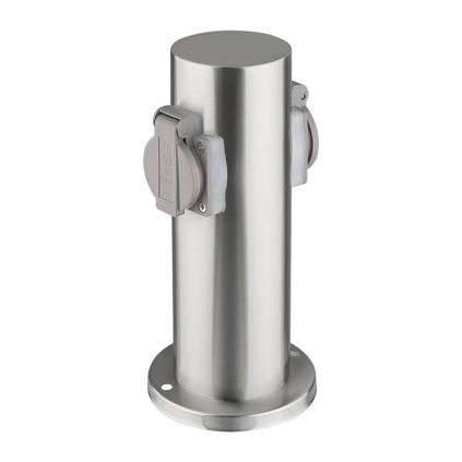 Zahradní sloupek 230V 2Z - PG10, stříbrná