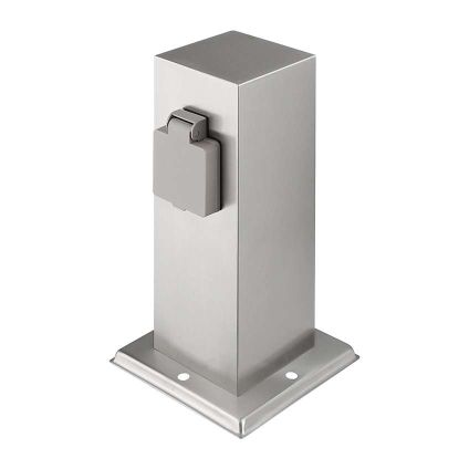 Zahradní sloupek 230V 2Z - PG11, stříbrná
