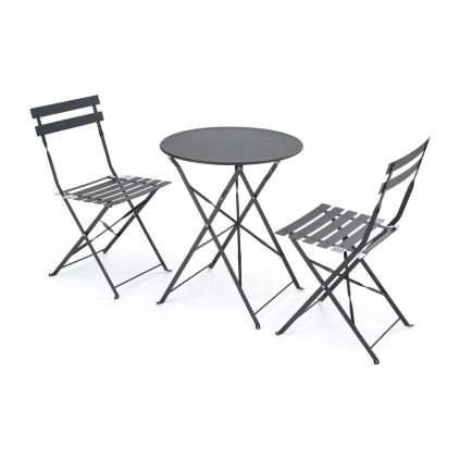Zahradní balkonový set Perivoli - 2 židle, černá