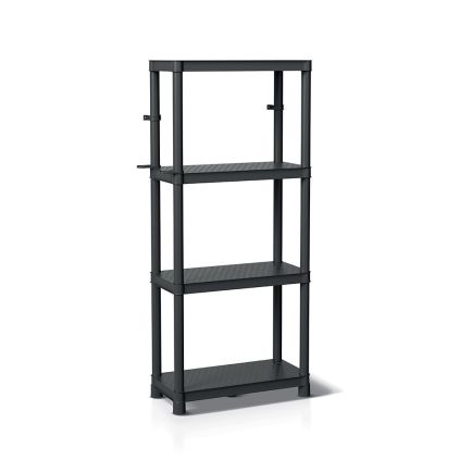 Plastový regál 58 x 28 x 131,5 cm, černá