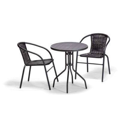 Zahradní sestava Bojano - 2 židle, černá