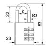 Kódový visací zámek RV.12002.20, zelená